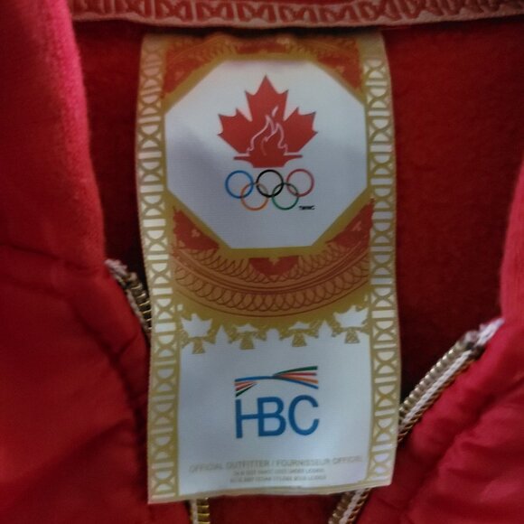 Hudsons Bay Company HBC Canadian Olympic Team Hooded Vest Men's Large Red - Picture 6 of 13
